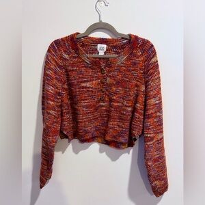 BDG Colorful Knit Sweater with Button Detail